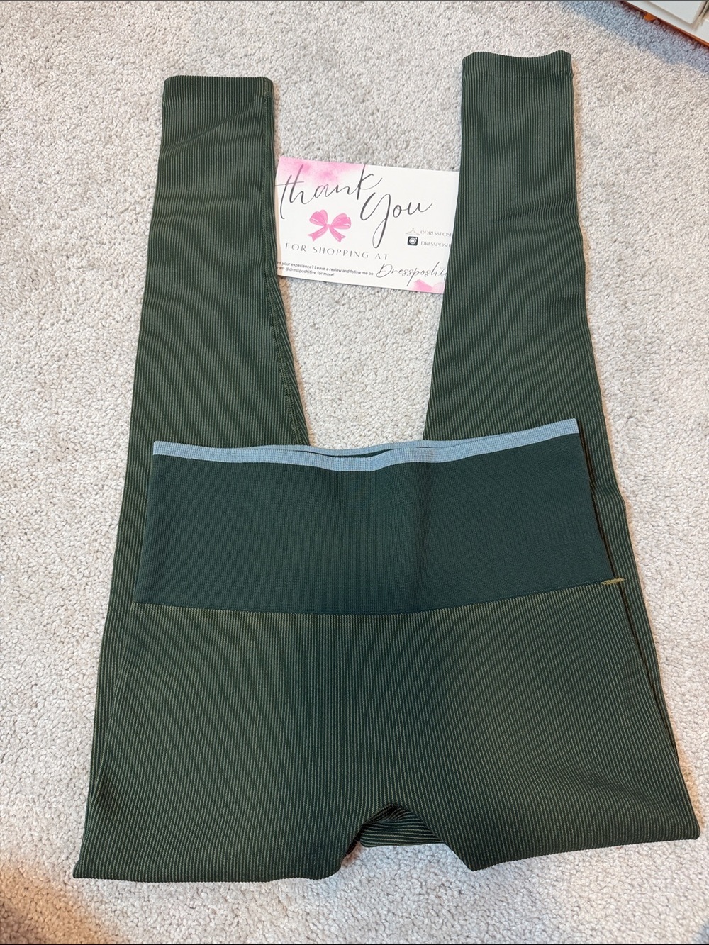 Outdoor Voices Seamless
Smooth Ribbed Leggings -Green - Picture 3 of 4